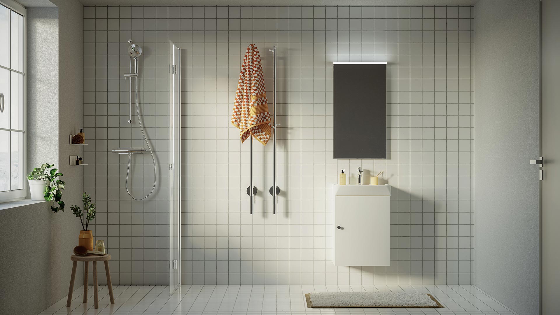 Lille badeværelse med Bloc håndvaskskab
