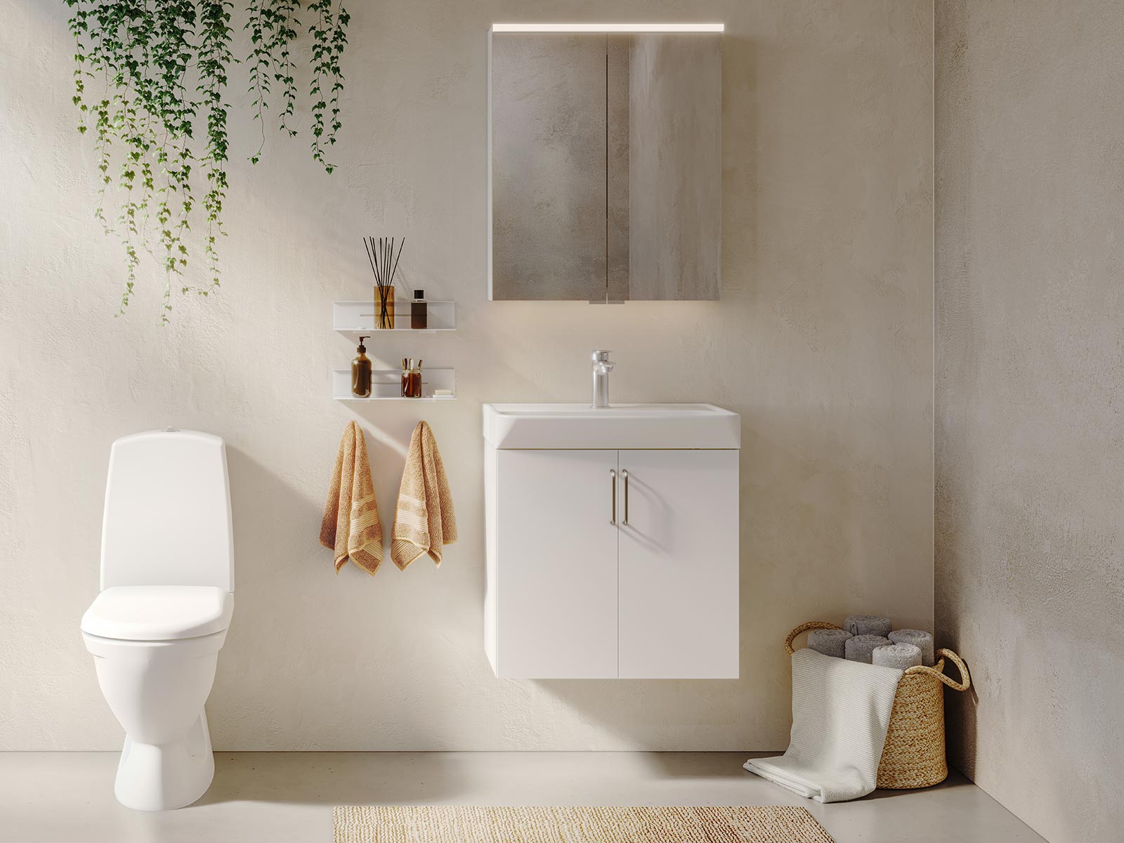 Bloc – indretning i enklere udførelser til små og mellemstore badeværelser.