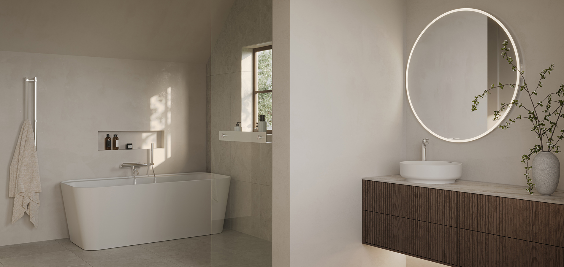 Epos vaskeskab i brun ask med Svall-front