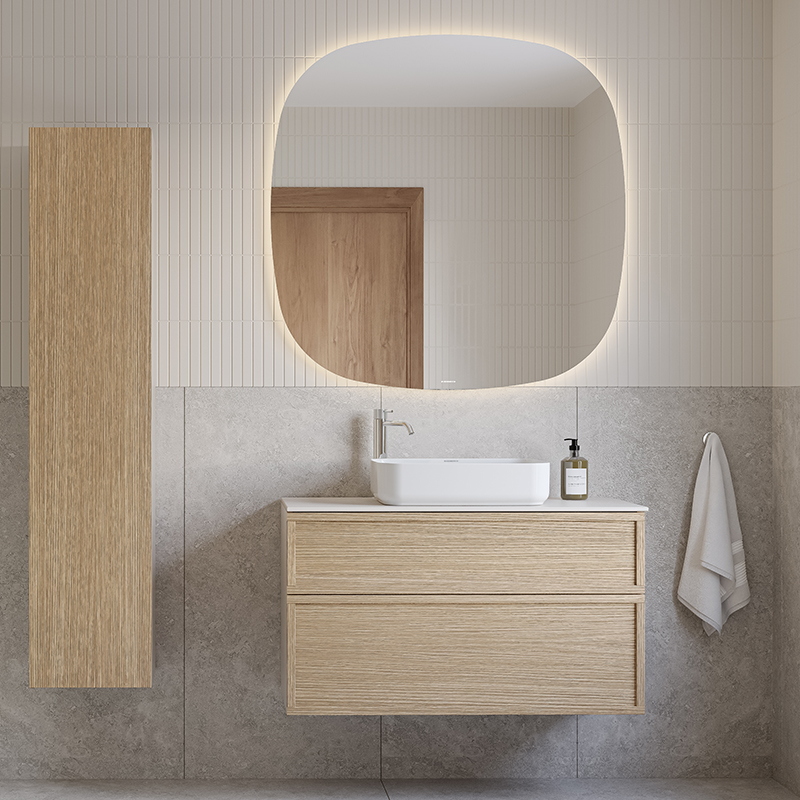 Poem vaskeskab i ren eg med fronten Ram