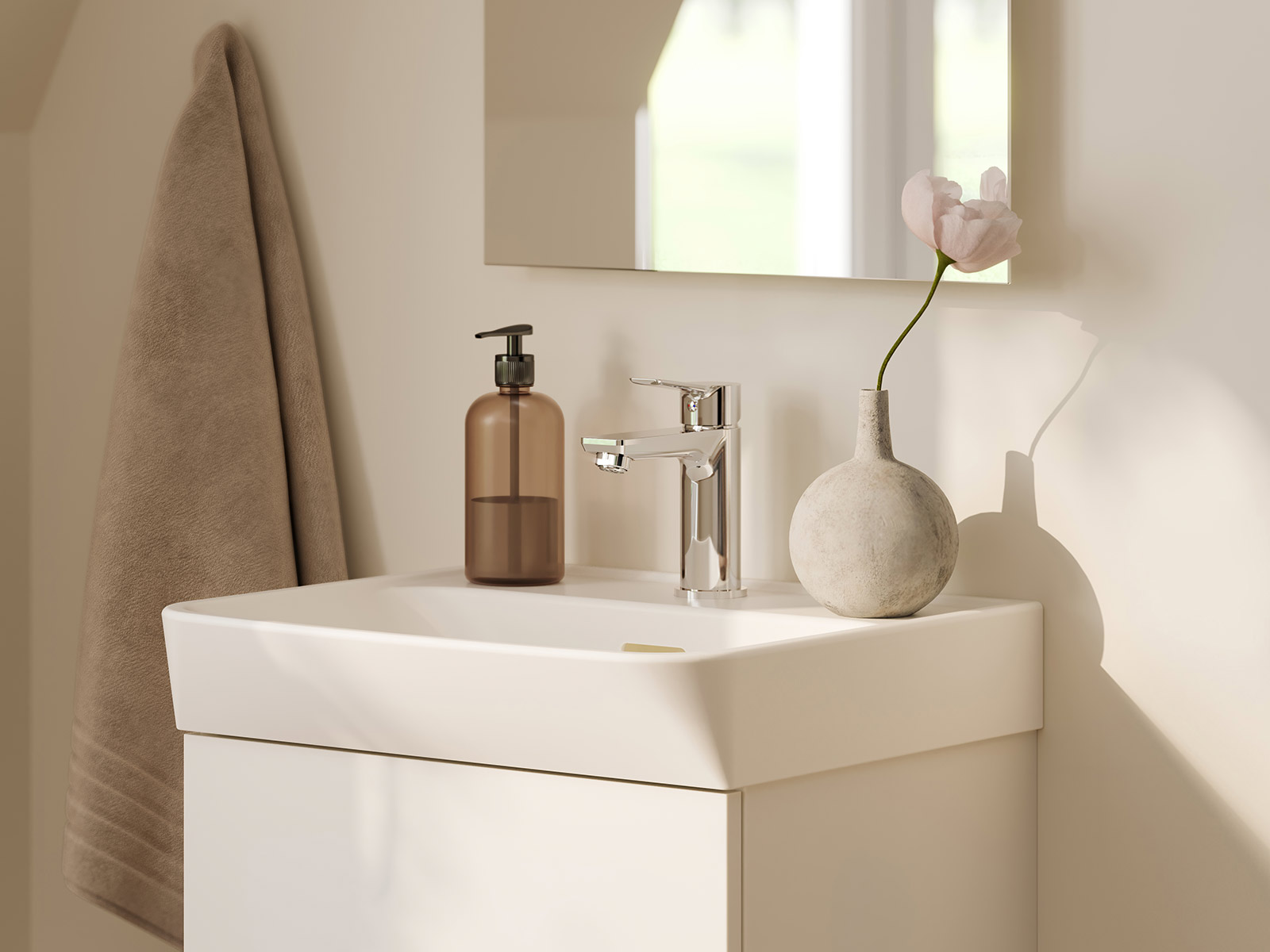 Tarju – lille, tidssvarende håndvaskarmatur, som passer til mindre håndvaske.