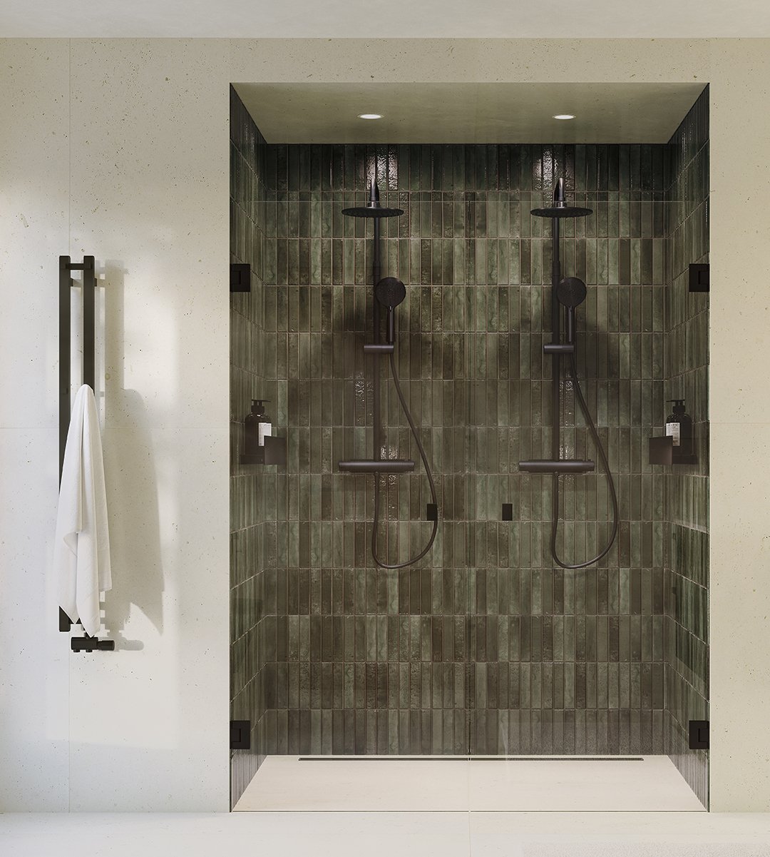 180° niche dobbelt i sort mat