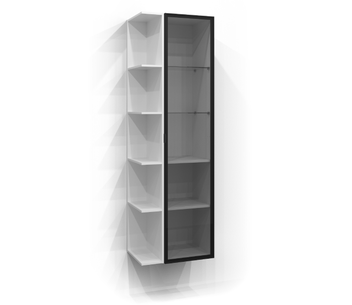 Højskab 160x35 vitrine med fri opbevaring