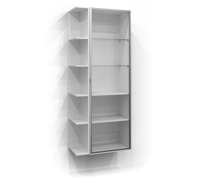 Højskab 160x50 vitrine med fri opbevaring