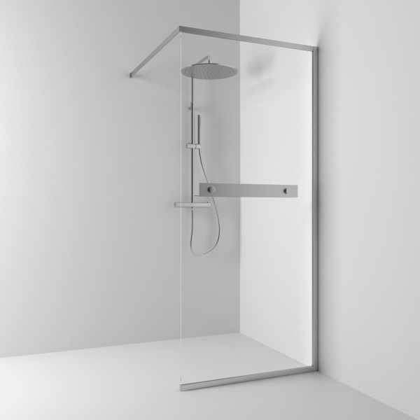 Langfoss skærmvæg med hylde